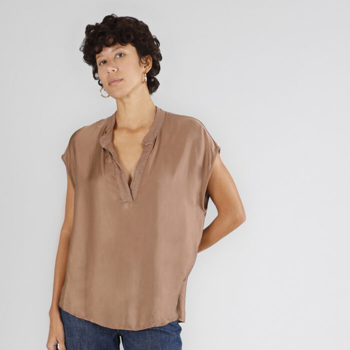 Blusa Smanicata Over Bimateriale