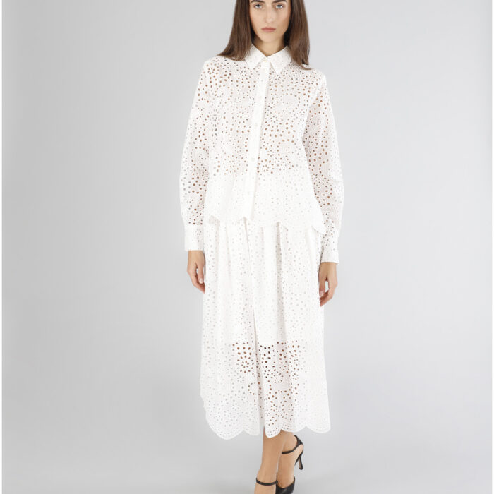 Camicia in sangallo bianco