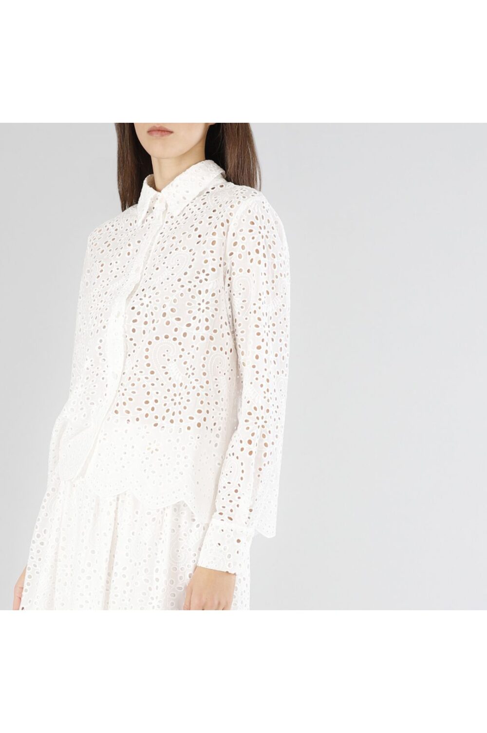 Camicia in sangallo bianco