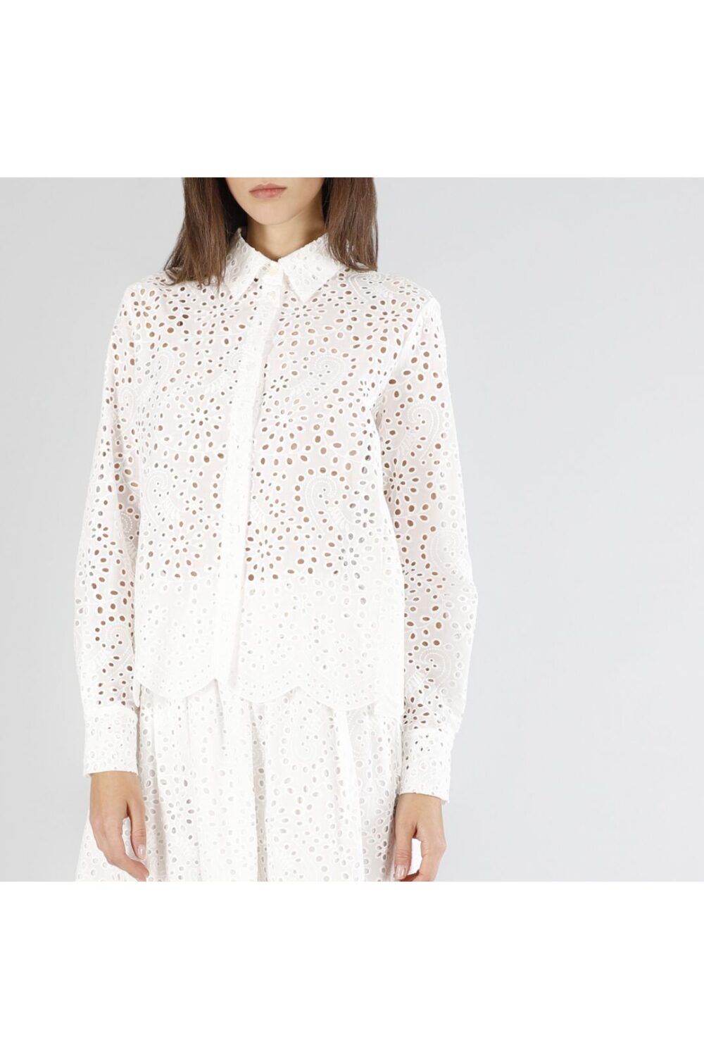 Camicia in sangallo bianco