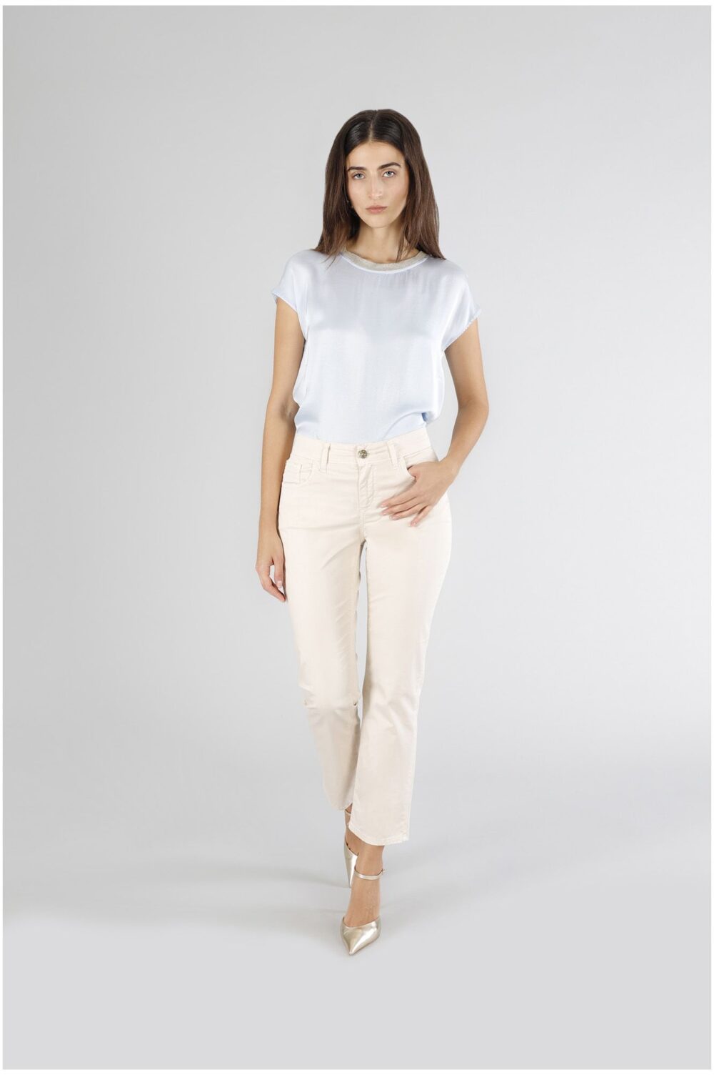 Pantalone slim tinto capo